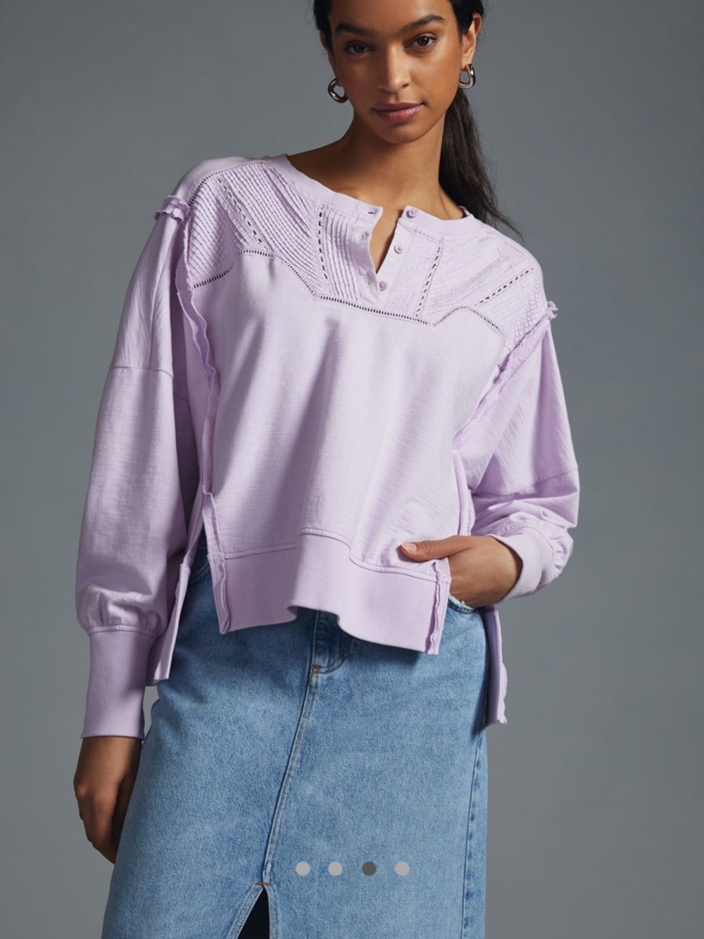 Anthropologie Pilcro Pintuck Sweatshirt - Picture 4 of 12